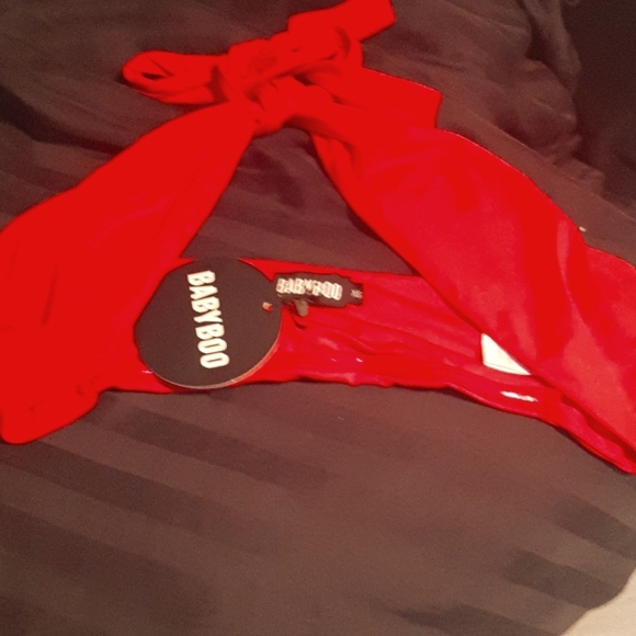 BABYBOO XAVIA CROP HALTER TOP/BATHING SUIT TOP-REAL RED SIZE XS NWT - Picture 6 of 10